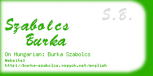 szabolcs burka business card